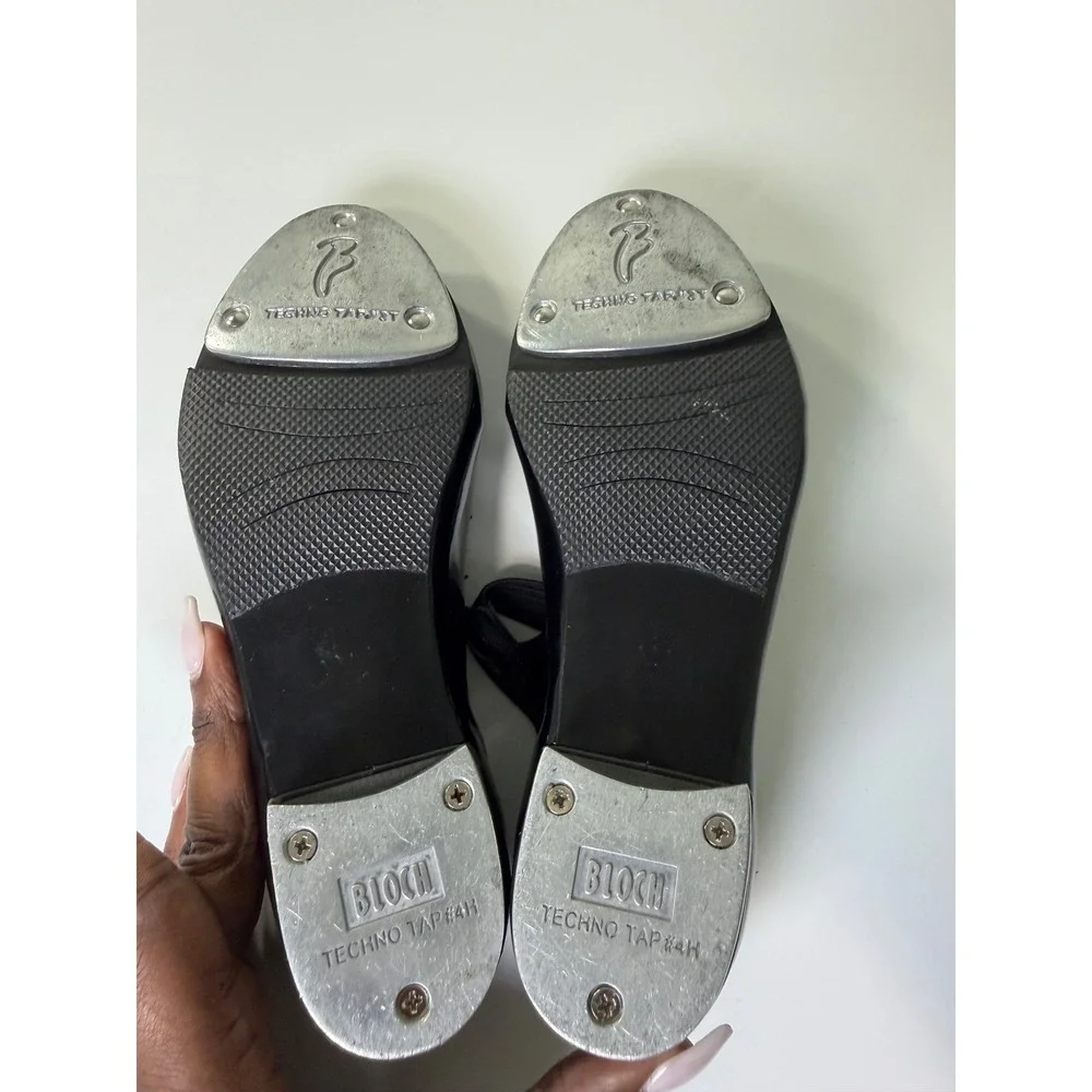 Bloch Kids Black Patent Techno Tap Mary Jane Dance Shoes Size 1W Youth‎